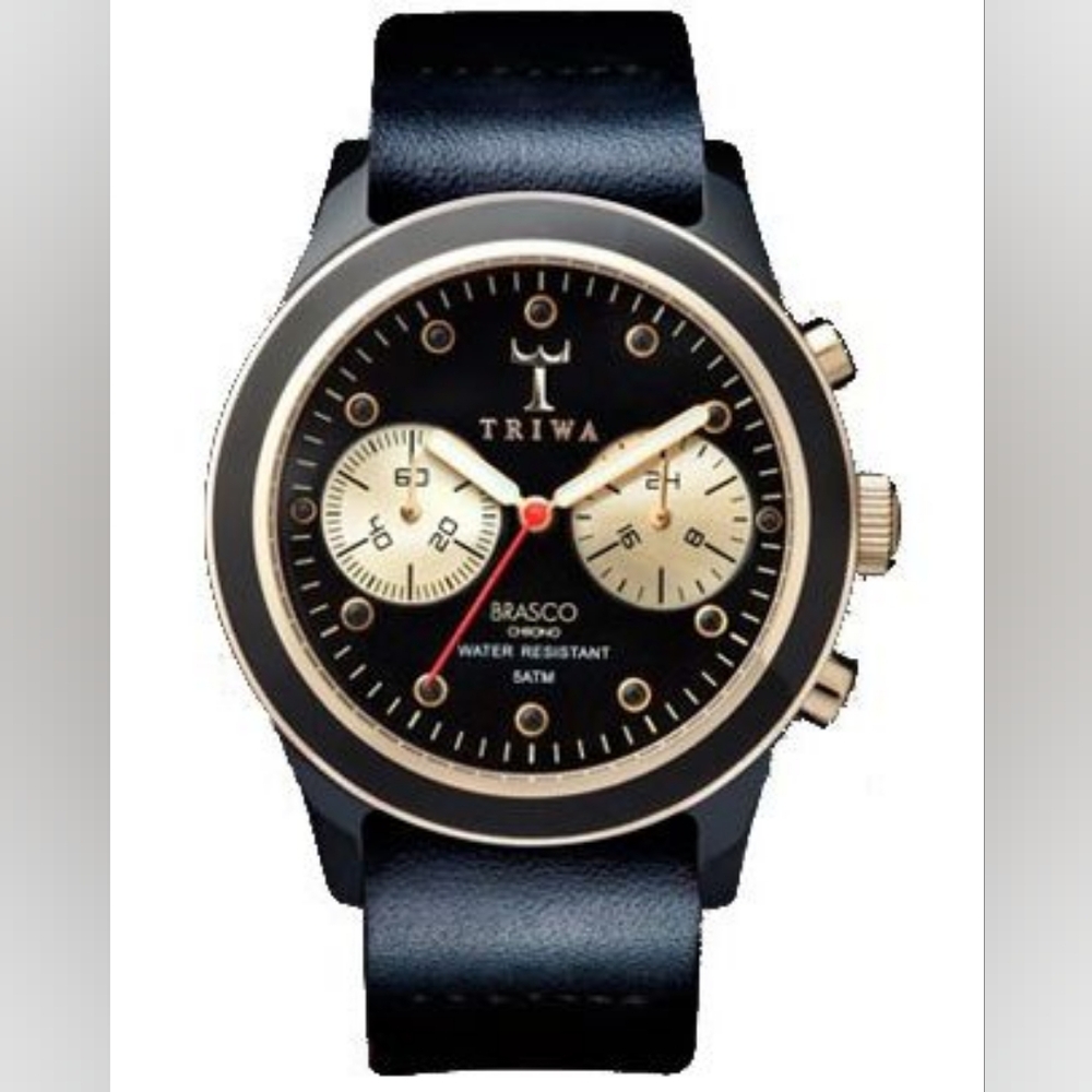 Triwa Brasco Chronograph Watch Ebony Black Gold Unisex